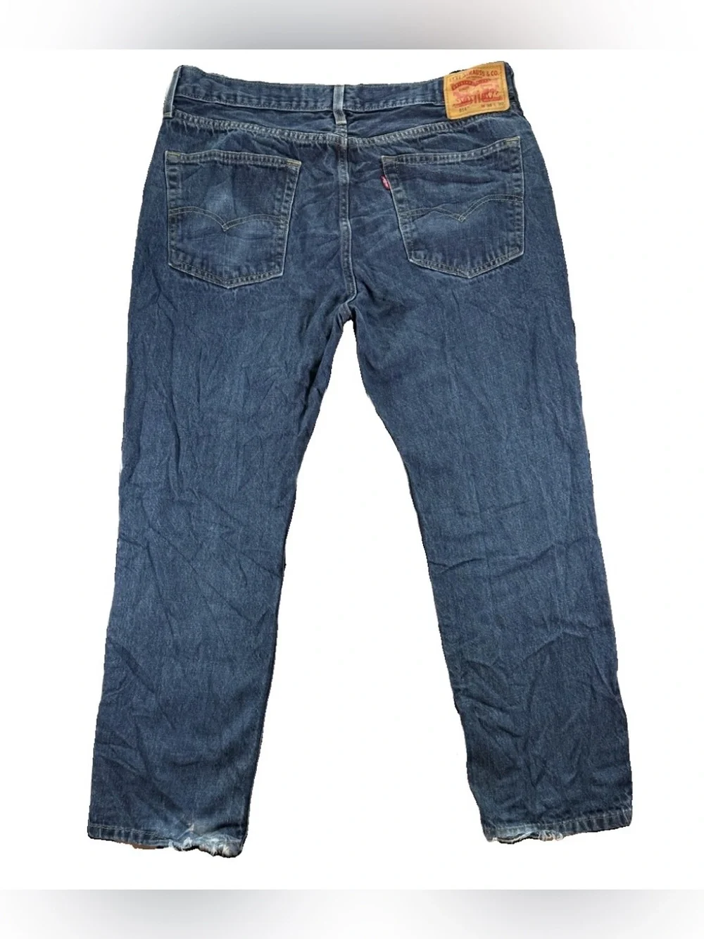 Levi's 514 Jeans Men's 36x30 Dark Wash Denim Blue Distress Y2K Grunge Alt